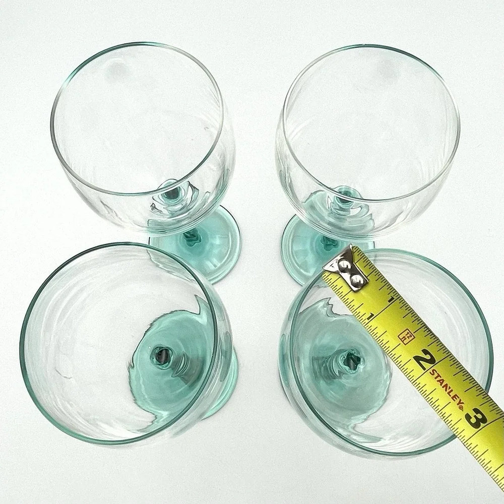 Vintage Cristal D'Arques Angelique Aqua Water Goblets Set of 4 France